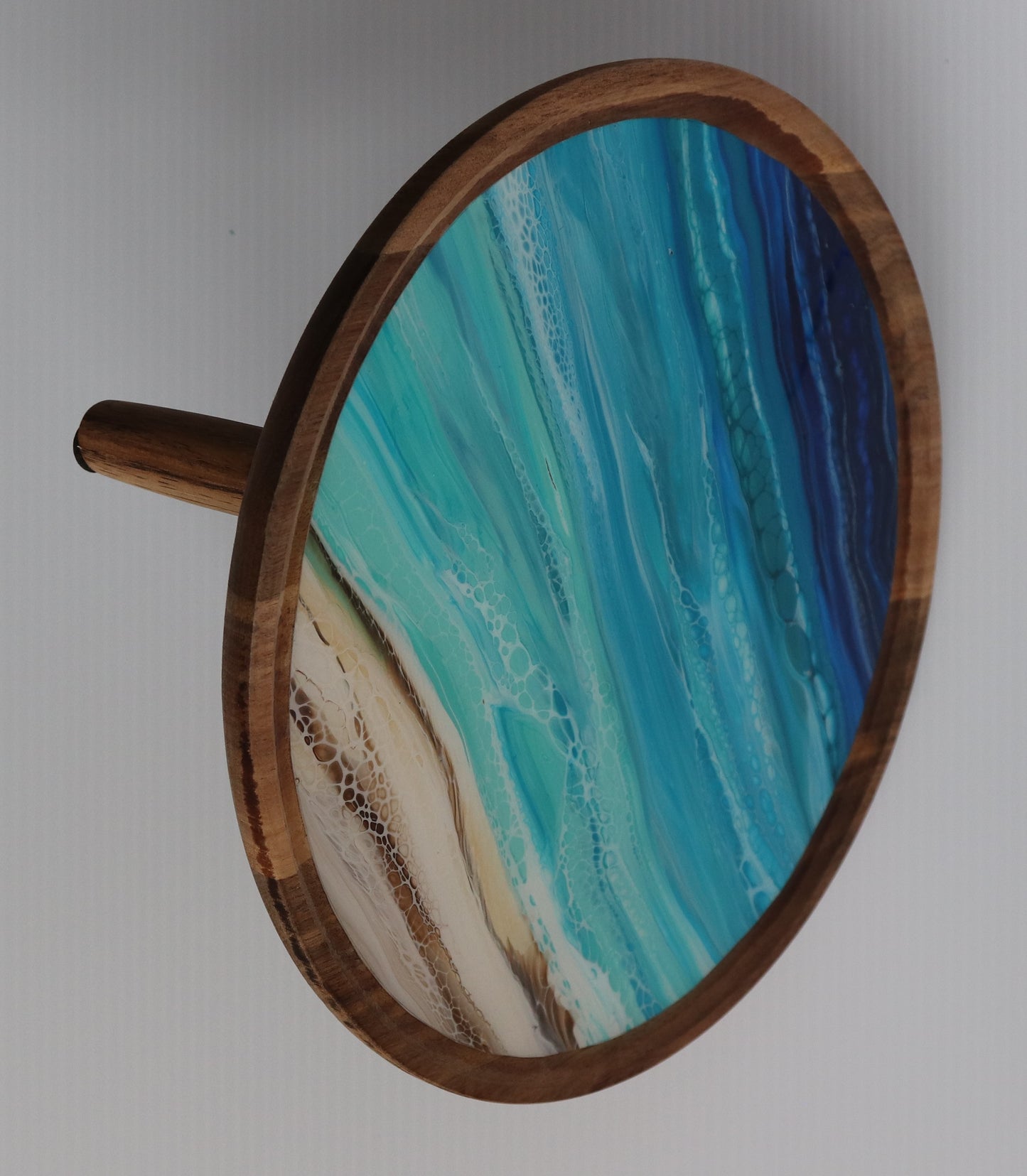 12 x 12 Round Trinket Tray w/ Legs - Beach 1