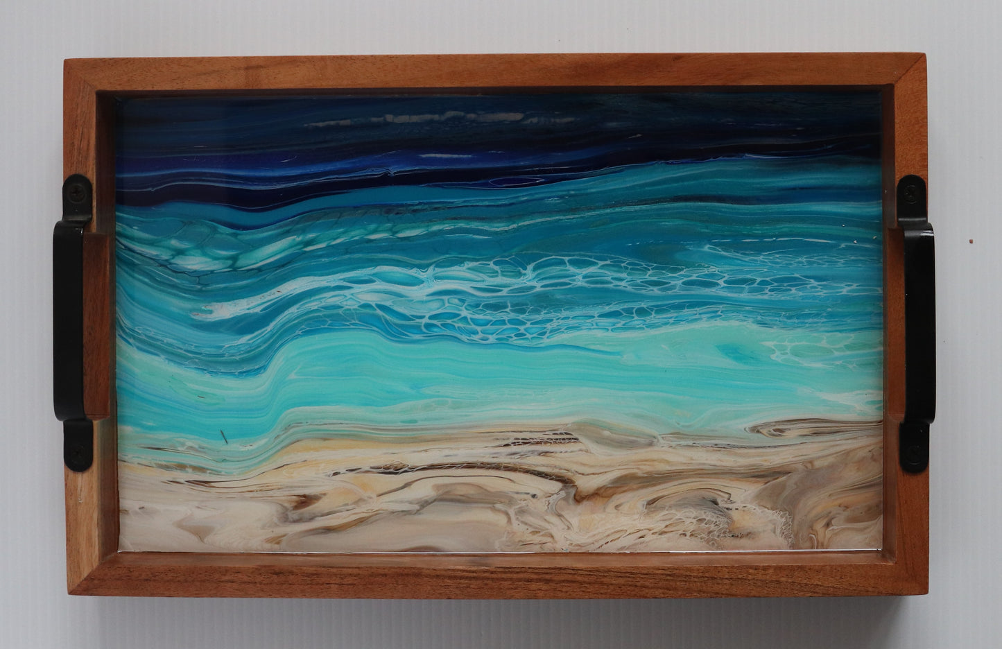 10 x 16 Acacia Serving Tray - Beach 3