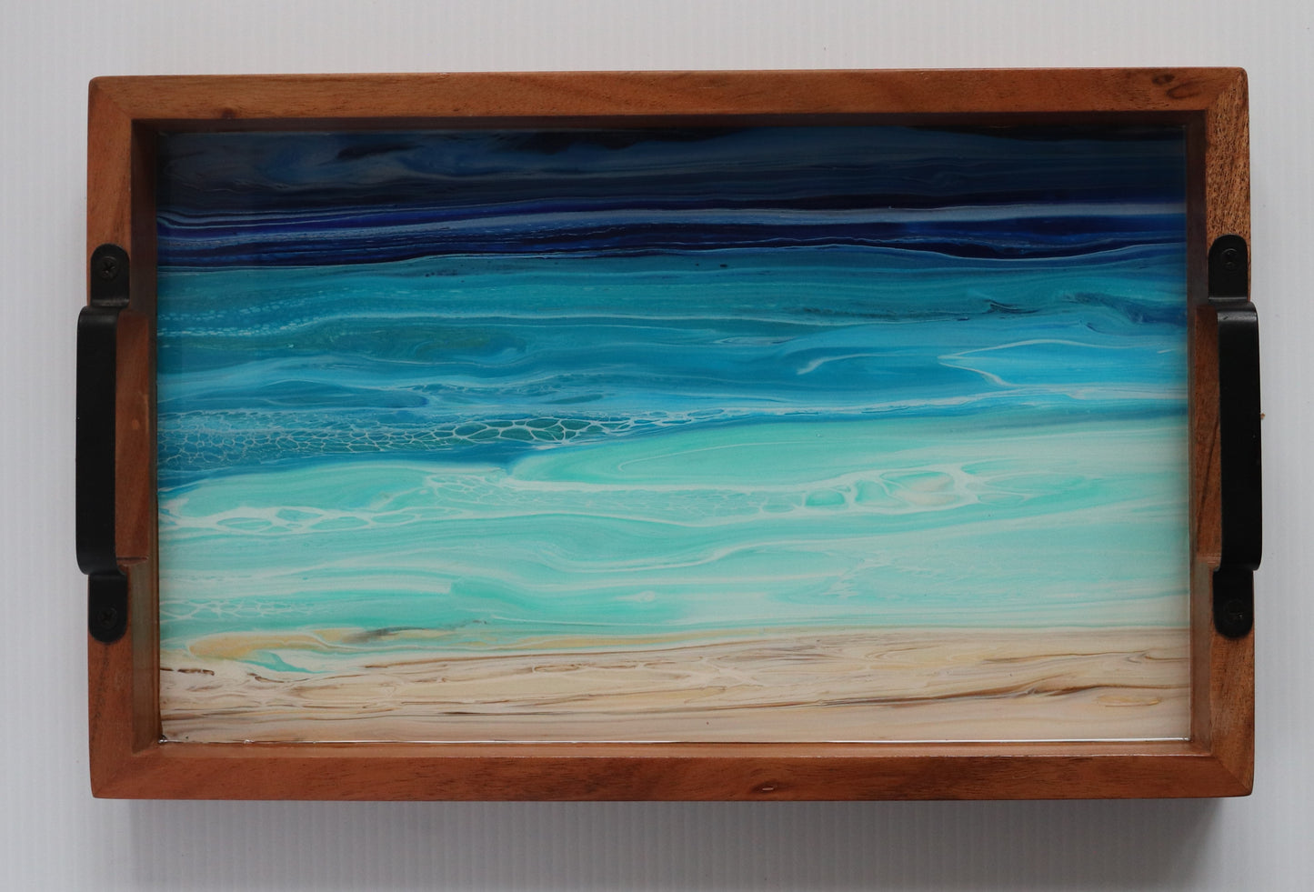 10 x 16 Acacia Serving Tray - Beach 5