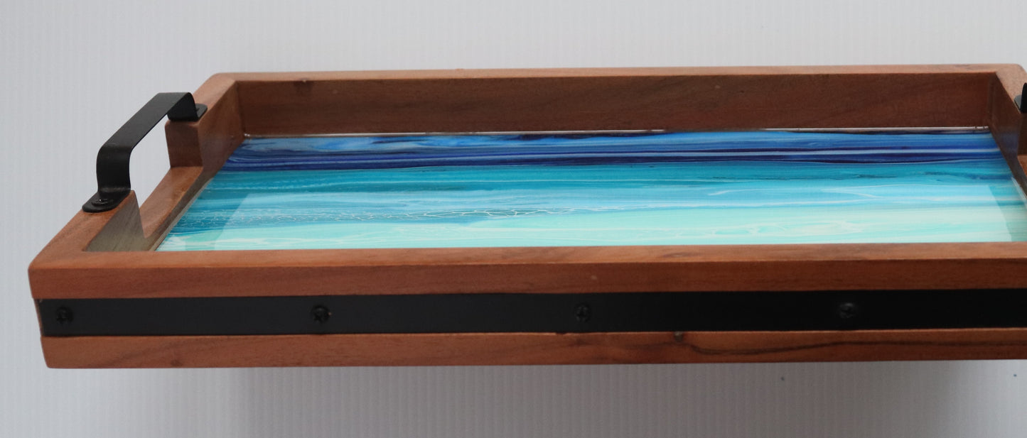 10 x 16 Acacia Serving Tray - Beach 5
