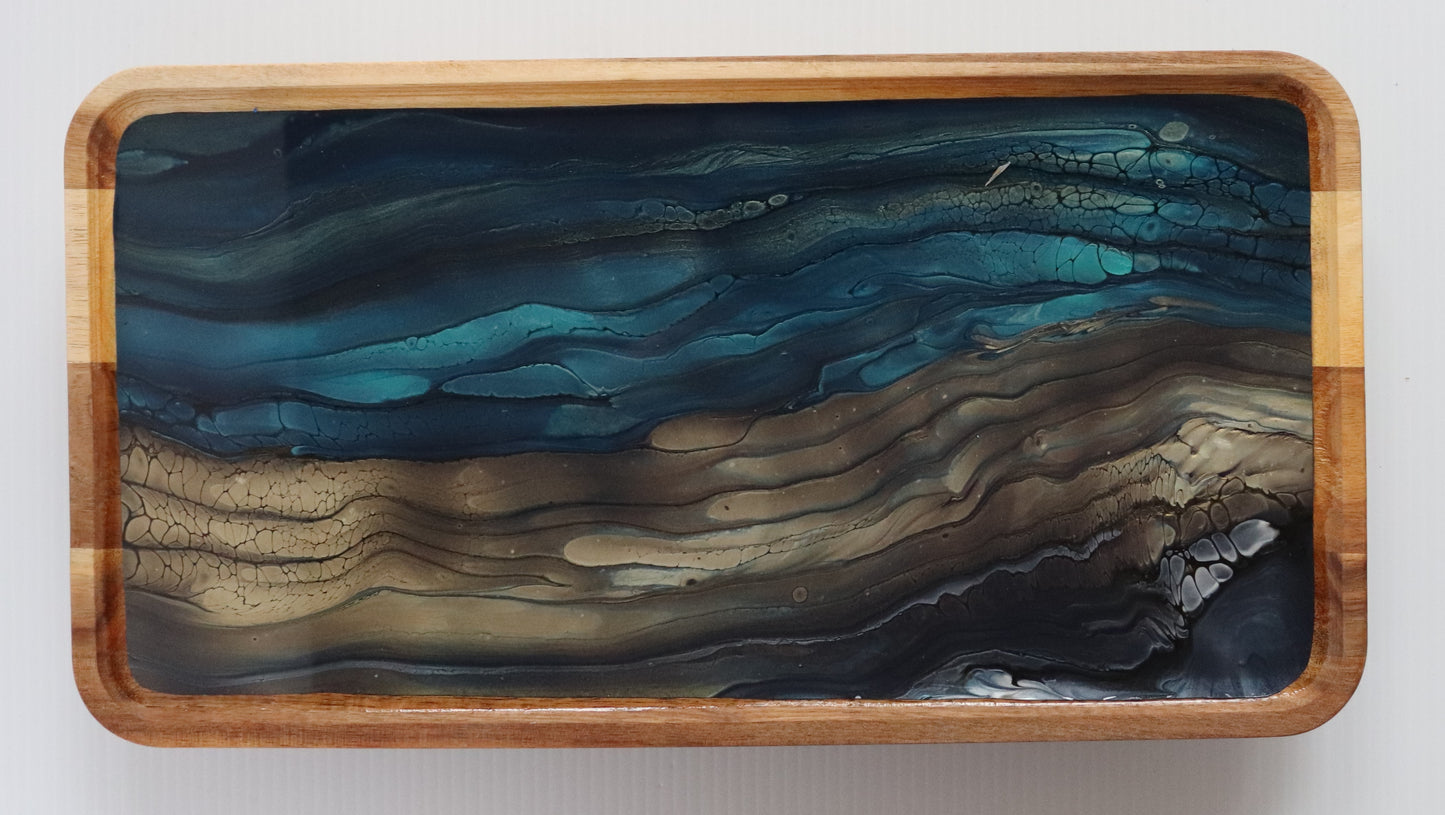 9 x 17 trinket tray w/ legs - Night Sea 1