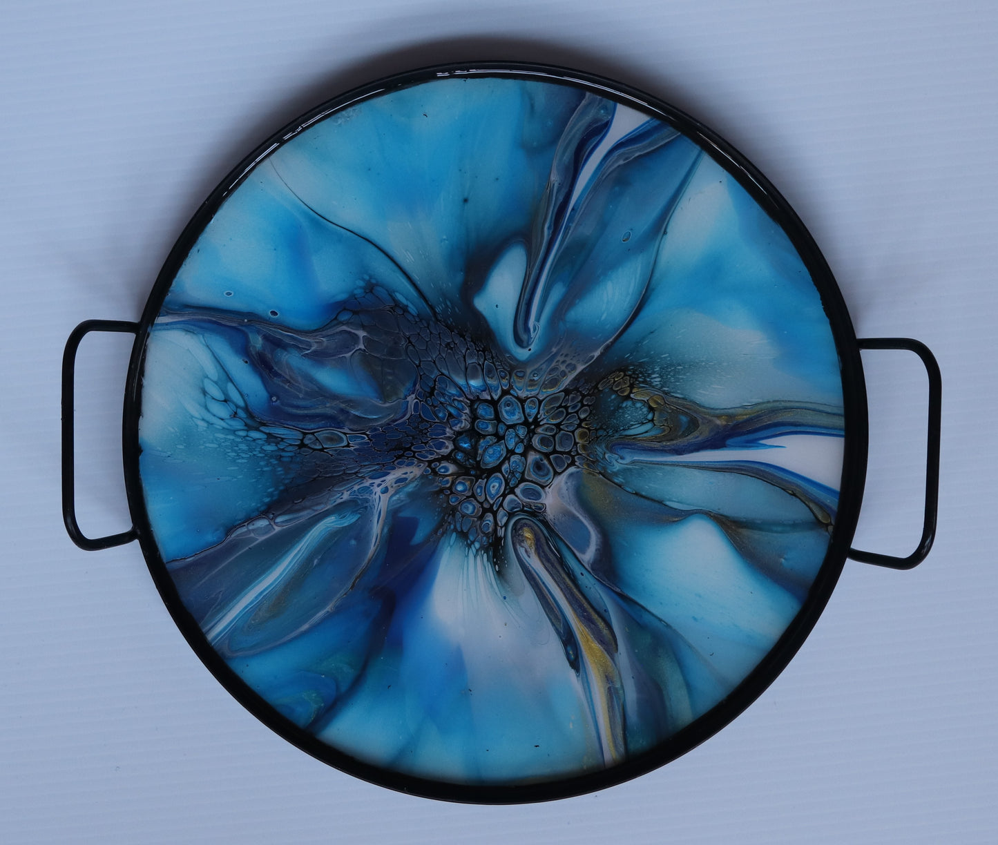 12" Round Serving Tray - Blue 4