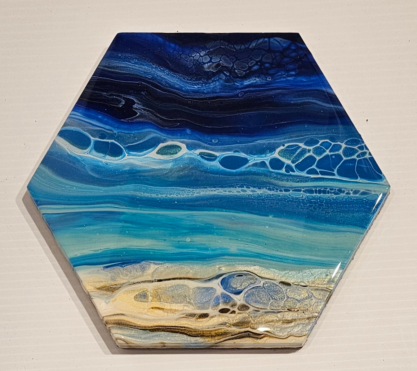 Trivet - Sm Medium Hexagon - Night Beach 1
