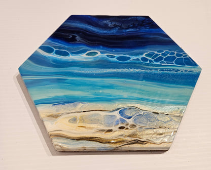 Trivet - Sm Medium Hexagon - Night Beach 1