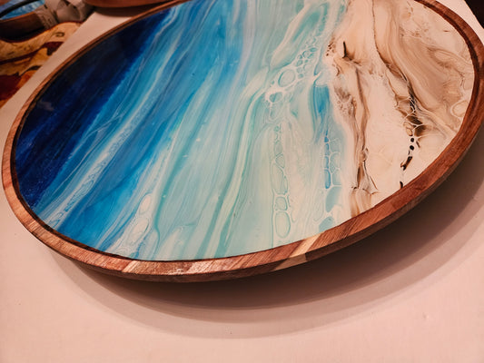 18" Acacia Lazy Susan NS - Night Beach 1