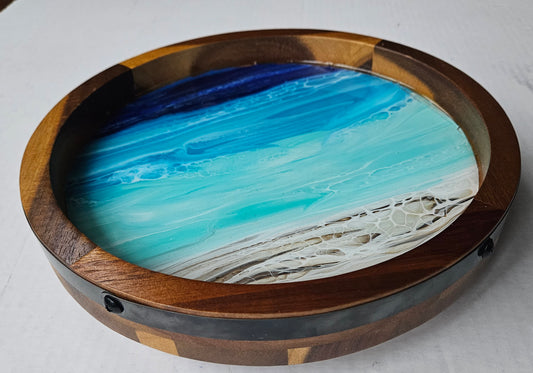 10" Acacia Lazy Susan - Night Beach 1