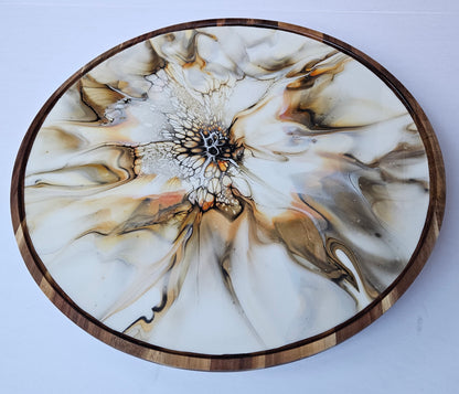 18" Acacia Lazy Susan NS - Autumn Harvest