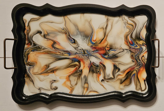 14 3/4 x 21 Serving Tray - Golden Waterfall 2