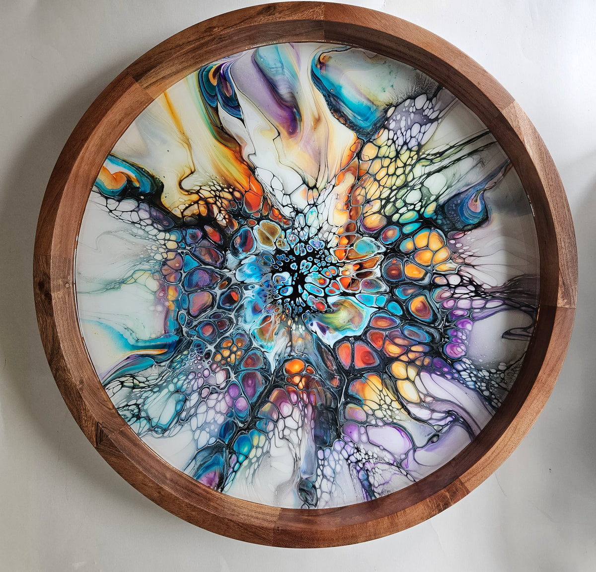 18" Acacia Lazy Susan - Colorfest 1