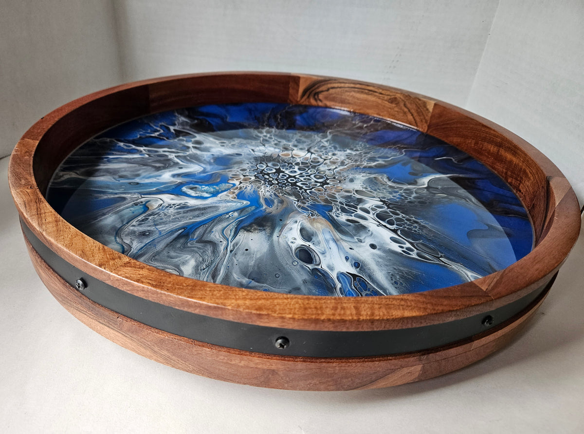 18" Acacia Lazy Susan - Bronze Blueblood 1