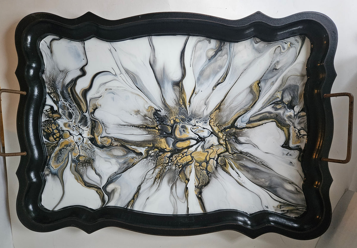 14 3/4 x 21 Serving Tray - Naturally Metallic 1