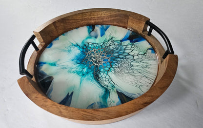 12" Rnd Tray w Metal Handle - Cobalt Flash 1