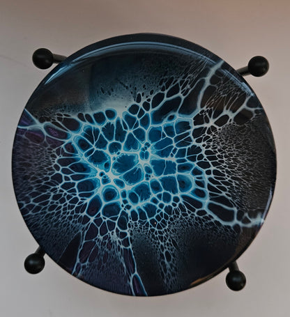 Coaster - Set of 4, Rnd w Holder - Crescendo Rain