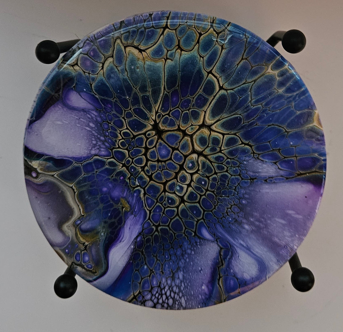 Coaster - Set of 4, Rnd w Holder - Lime Enchantment
