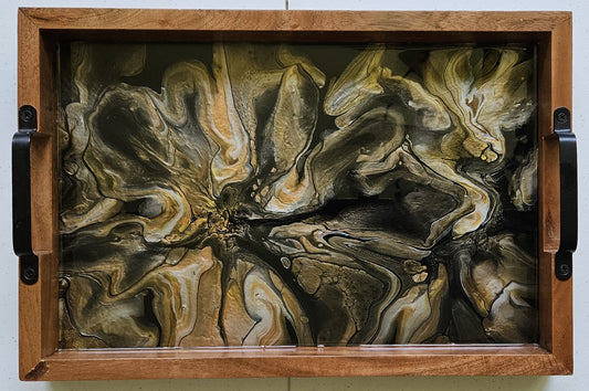 12 x 18 Acacia Serving Tray - Metallic