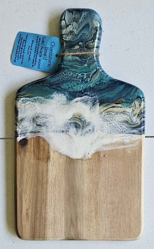 7 1/2 X 13 1/2" Charcuterie Board - Blue/Gold 2