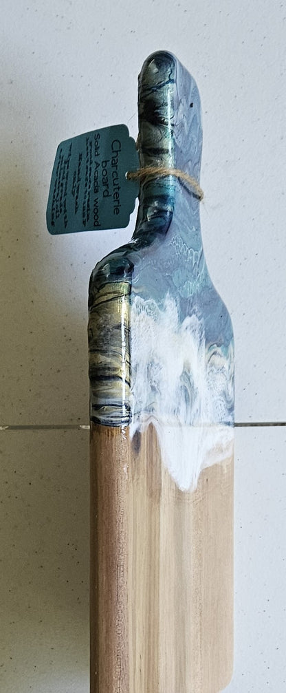 7 1/2 X 13 1/2" Charcuterie Board - Blue/Gold 2