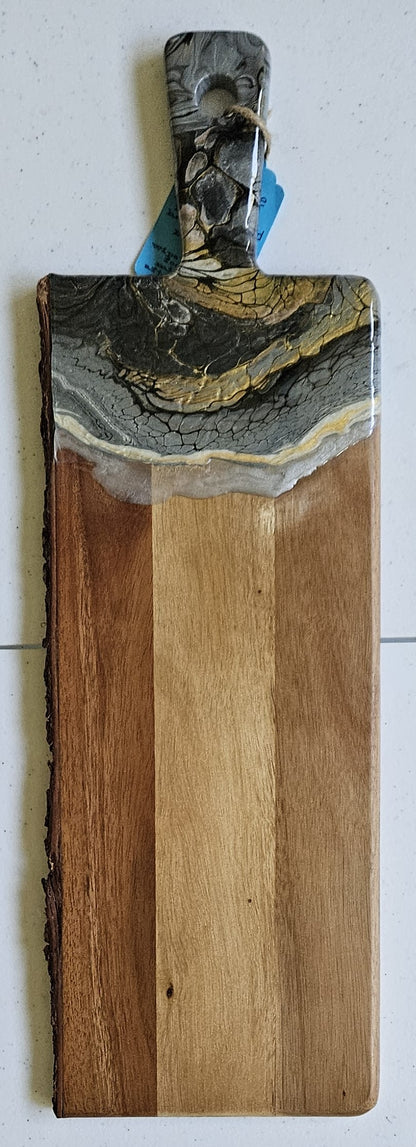 20" X 6" Live Edge Acacia - Metallic 1