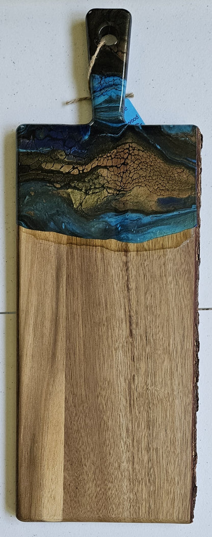 22" X 8" Live Edge Acacia - Metallic 1
