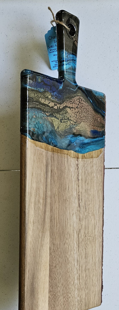 22" X 8" Live Edge Acacia - Metallic 1