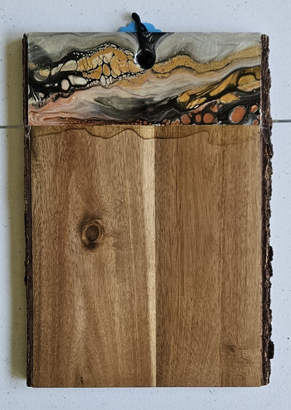 11 3/4 X 8" 2 Live Edge Cutting Board - Metallic