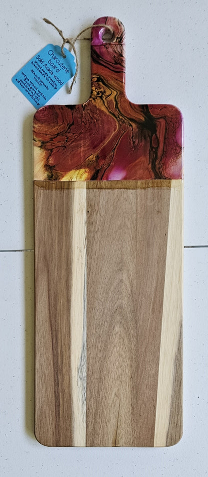 20 1/2 × 7 1/4 Serving Board - Red/Pink