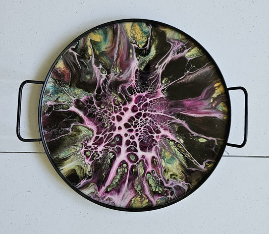 12" Round Serving Tray - Pink 4