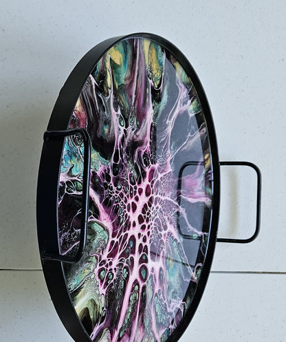 12" Round Serving Tray - Pink 4