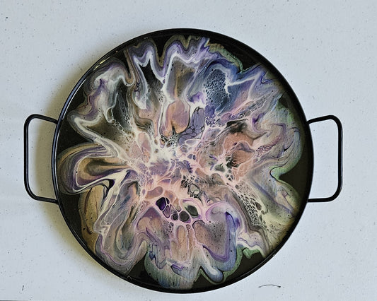 12" Round Serving Tray - Pink/Purple 1