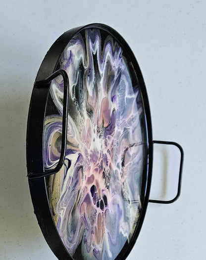 12" Round Serving Tray - Pink/Purple 1