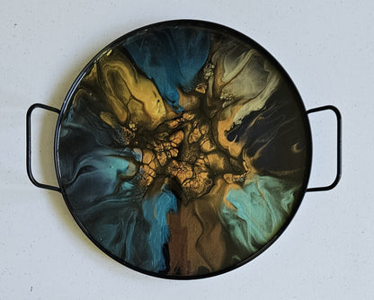 12" Round Serving Tray - Metallic 2