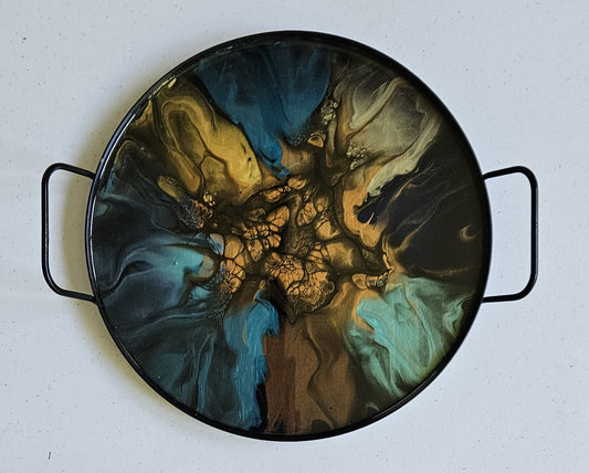 12" Round Serving Tray - Metallic 2