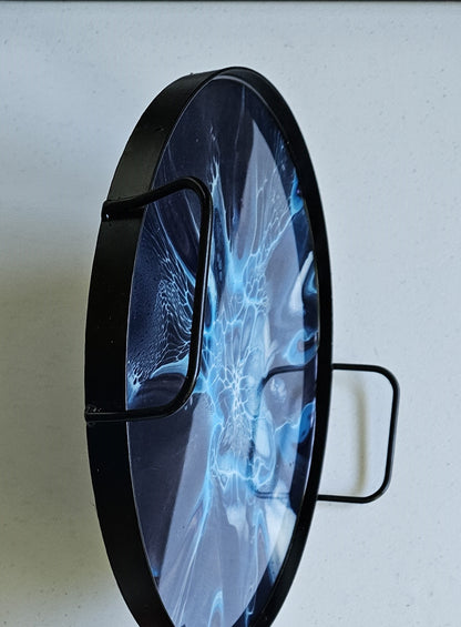 12" Round Serving Tray - Blue/Purple 1