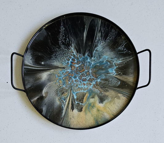 12" Round Serving Tray - Black