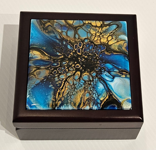 Jewelry Box - Small - Blue/Gold 1