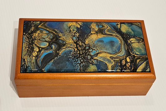 Jewelry Box - Large - Blue/Gold 1