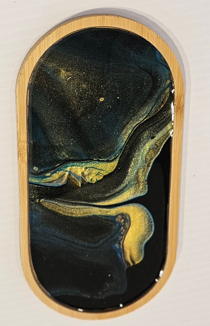 3 1/2 × 6 3/4 TRINKET TRAY - Gold/Green 1