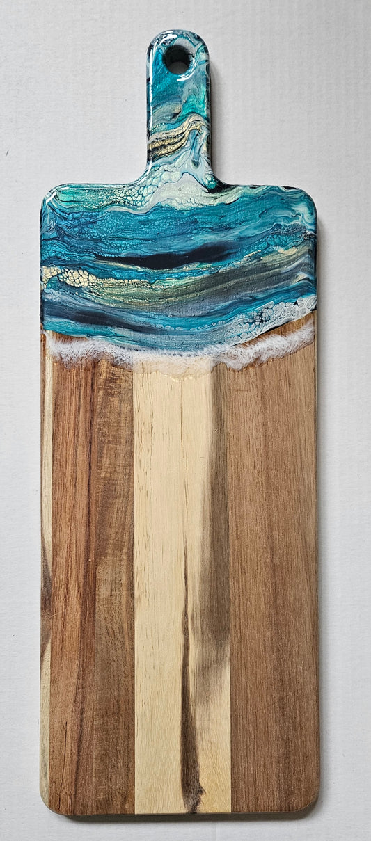 20 1/2 × 7 1/4 Serving Board - Green/Gold 1