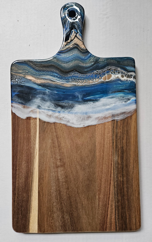 16 X 9 Acacia Serving Board - Blue/Gold 2