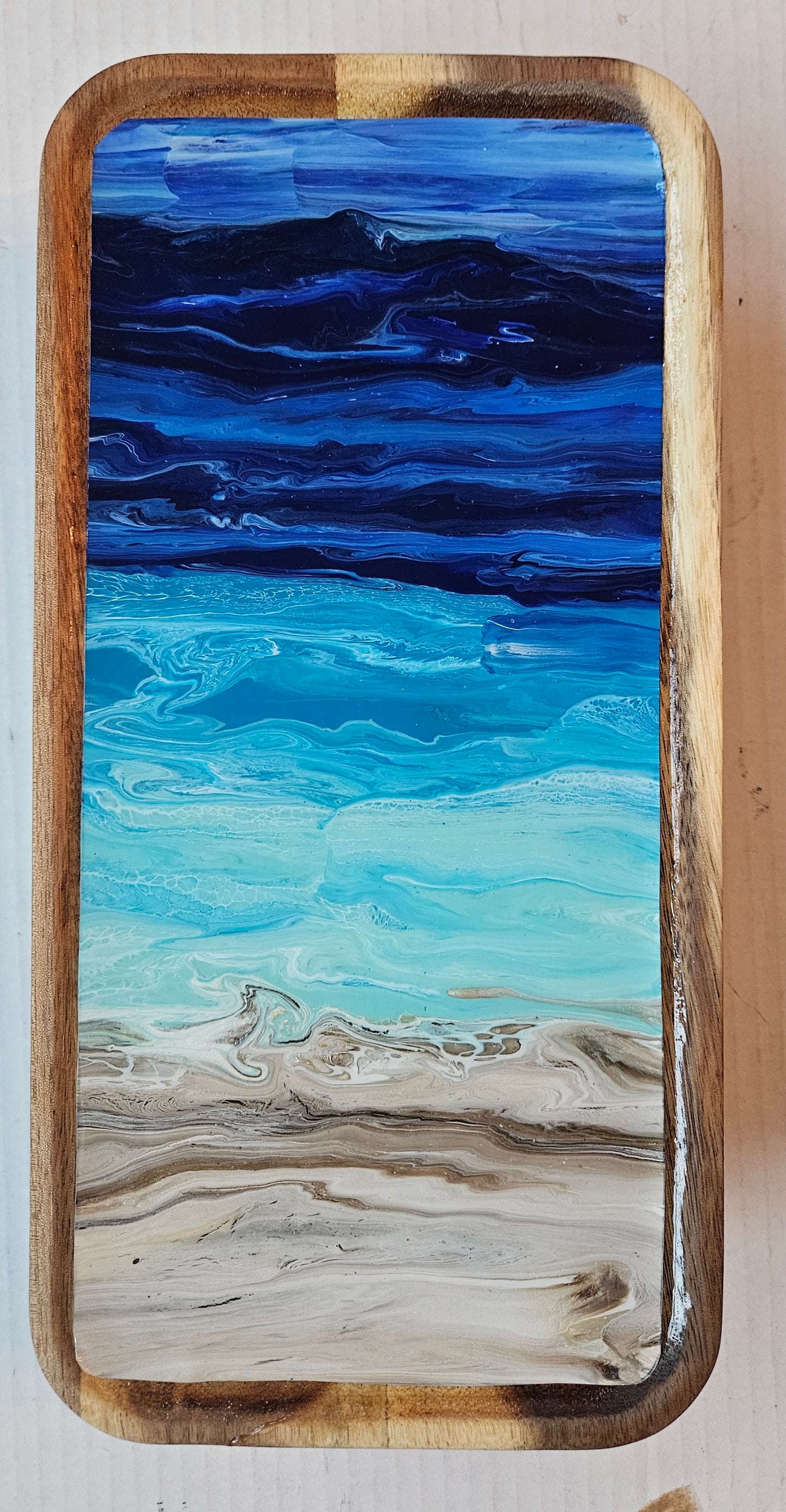 6 x 12 trinket tray w/ legs - Night Beach 1