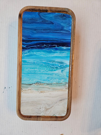 6 x 12 trinket tray w/ legs - Night Beach 2