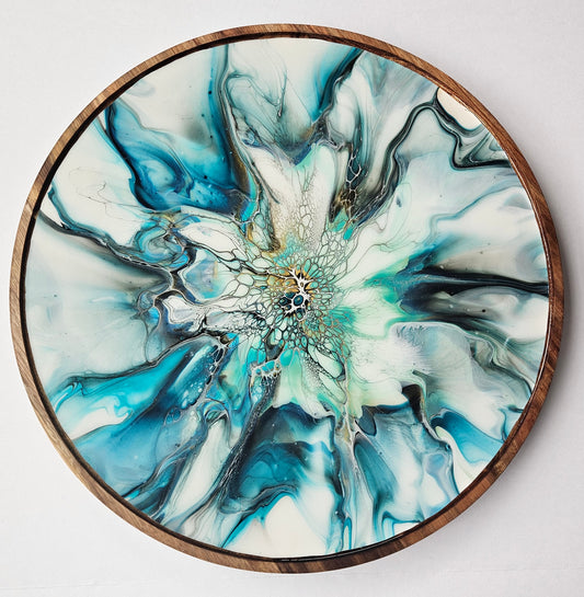 18" Acacia Lazy Susan NS - Cobalt Flash 1