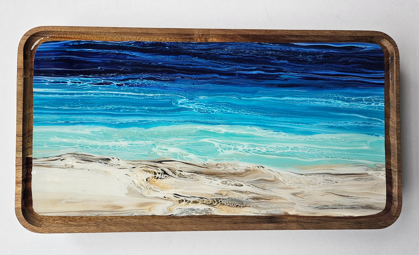9 x 17 trinket tray w/ legs - Night Beach 1