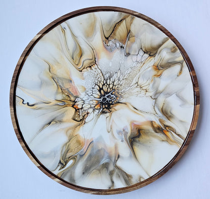 18" Acacia Lazy Susan NS - Autumn Harvest