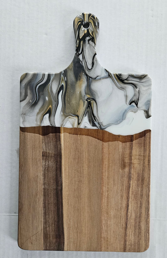 16 X 9 Acacia Serving Board - Naturally Metallic 1