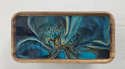 6 x 12 trinket tray w/ legs - Cobalt Bronze 1