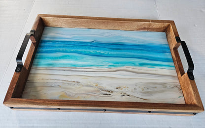 12 x 18 Acacia Serving Tray - Bermuda Beach 2