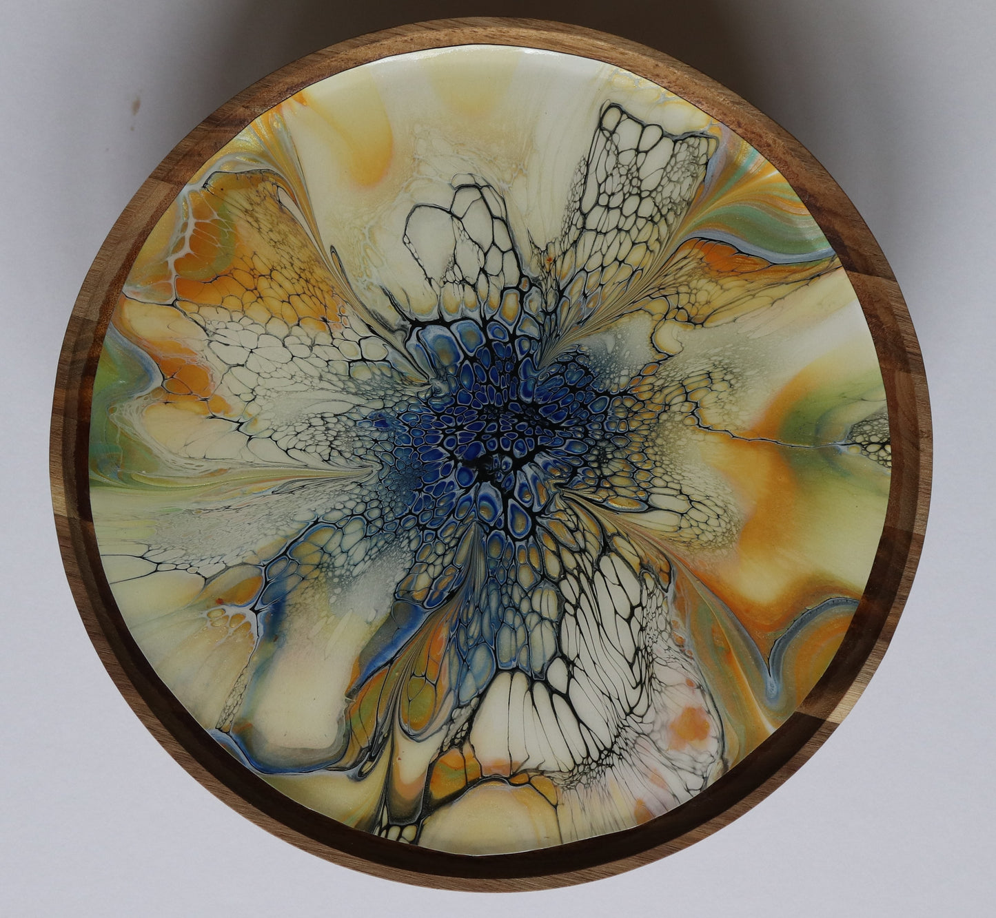 12 x 12 Round Trinket Tray w/ Legs - Blue 1
