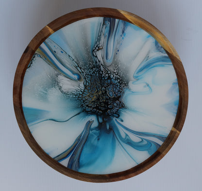 12 x 12 Round Trinket Tray w/ Legs - Blue 3
