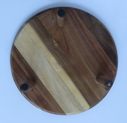 12 x 12 Round Trinket Tray w/ Legs - Blue 3